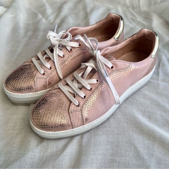 Diesel Shoes - Diesel Pink Rose Gold Metallic Sneakers